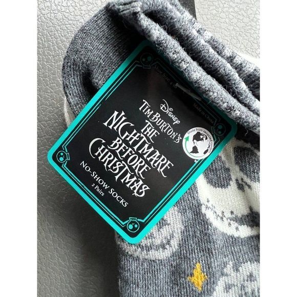 Disney Tim Burton's Nightmare Before Christmas Women 4-10 No-show Socks, 2-Pack - Picture 3 of 3